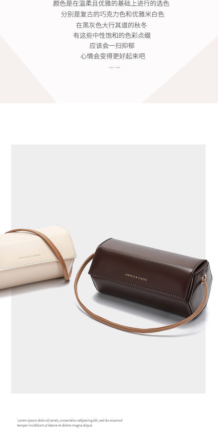 2024 NEW SIMPLE FASHION SMALL BAG NETWORK RED EVERYTHING SINGLE SHOULDER CROSSBODY FEMALE BAG FASHION NICHE CYLINDER BAG