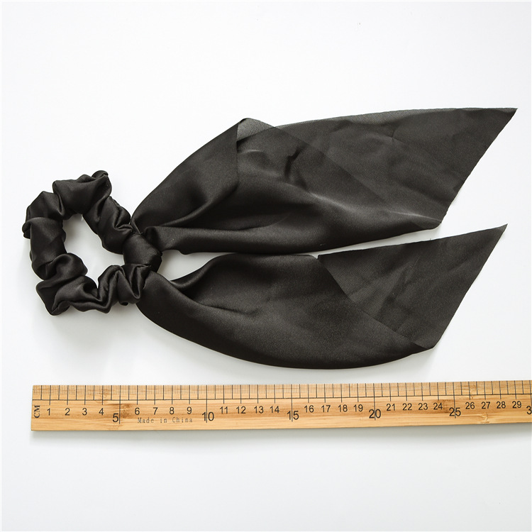 Ponytail Scarf Scrunchie Holders Imitate Silk Satin Solid Color Knotting Ribbon 28cm 20g