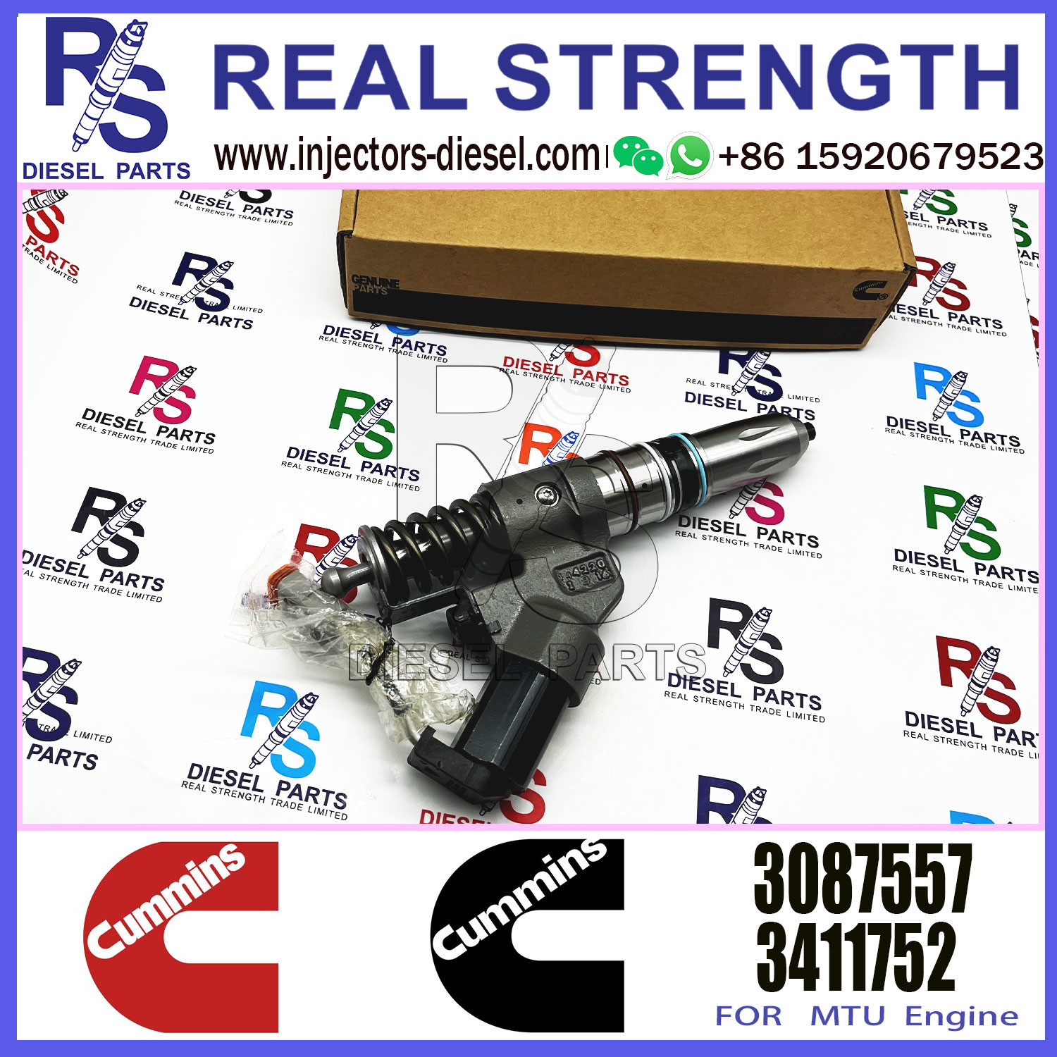 Diesel Engine Fuel Injector 3411752 3084589 3087557 For CUMMINS ISM QSM M11 Engine