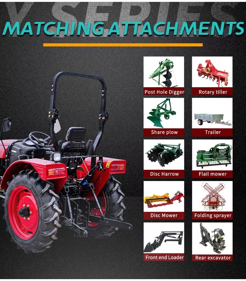 Multifunction Agricolas Agricultural Farm Tractor Small 25 Hp Mini Tractor