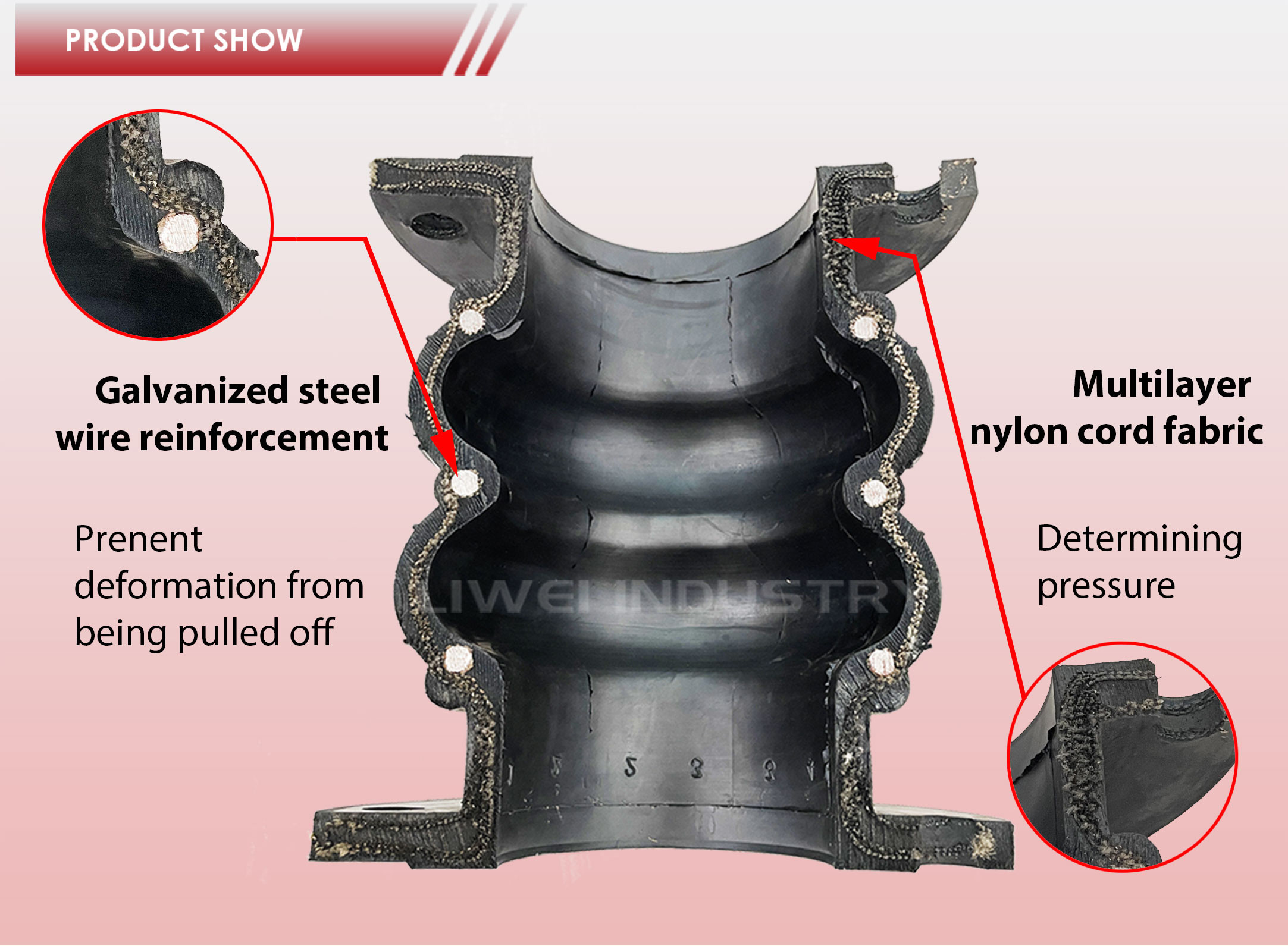 Flanged Rubber Bellows Concentric Reducing Corrosion Resistance