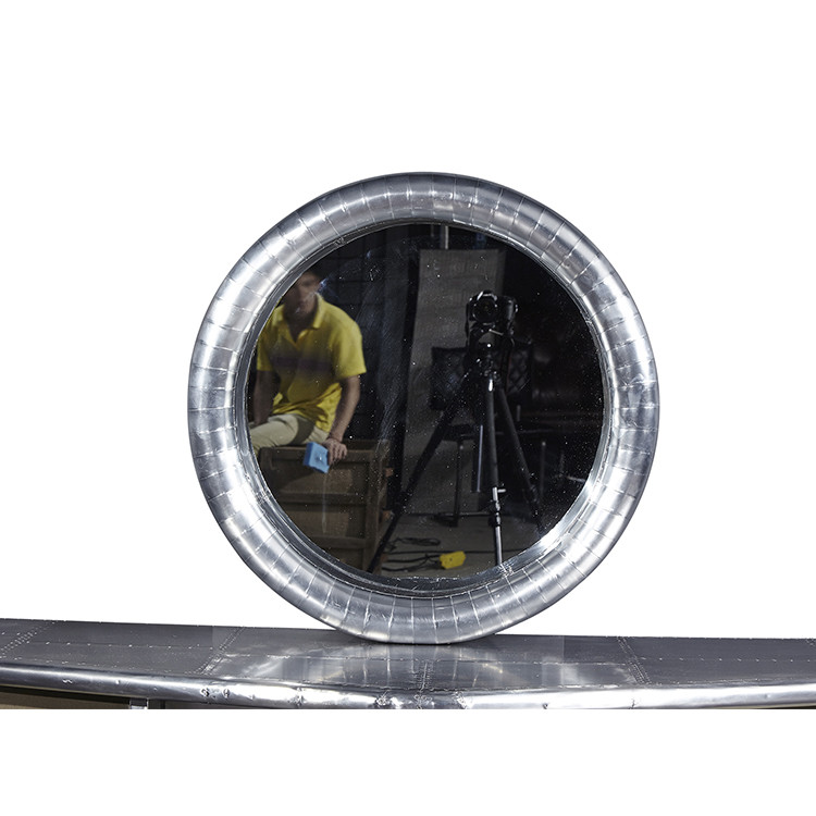 Round Antique Style Bathroom Mirror Aluminium Antique Look Wall Mirror