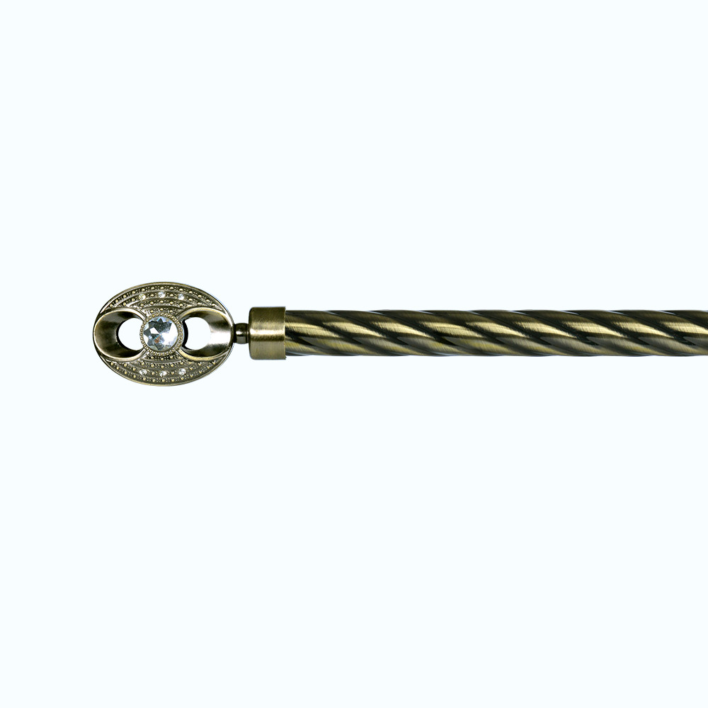 multicolor Iron Pipe Curtain Rods Modern Finial Style with diamonds