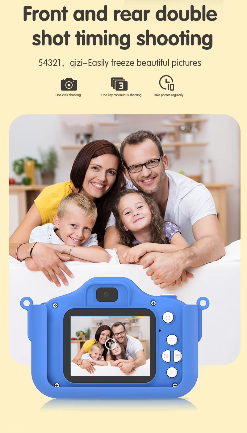 X11S Mini Dual Lens Kids Camera 1080P Bunny Cartoon Children Camera Adorable Toy Kids Selfie Digital Camera As Gift Prize