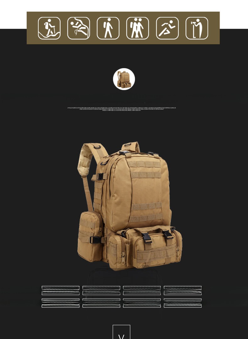 Outdoor Camping Backpack Multi-purpose Hiking Bag for Fishing and Picnic