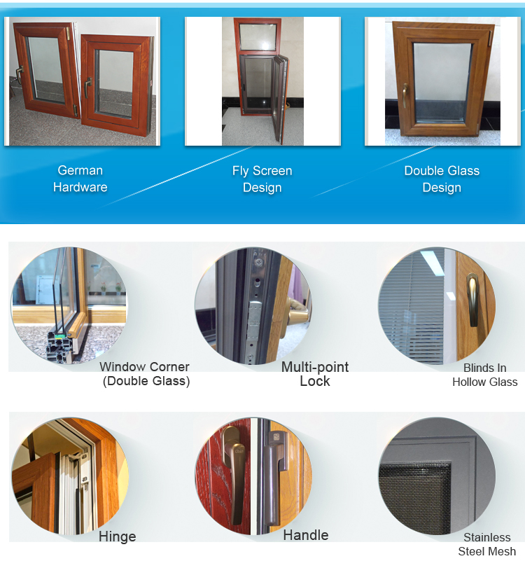 KDSBuilding American style aluminium clad wood window top sales wangli casement windows