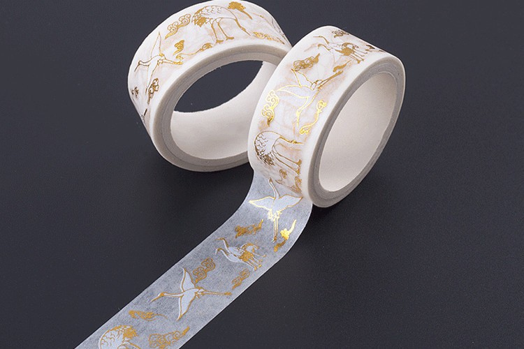 Custom 15mm*10m Decorative Packing Tape Printed Foil Washi Tape