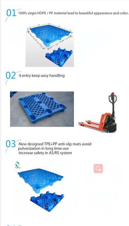 9 feets hdpe plastic material pallet for transportation export plastic pallets for brick block making machine