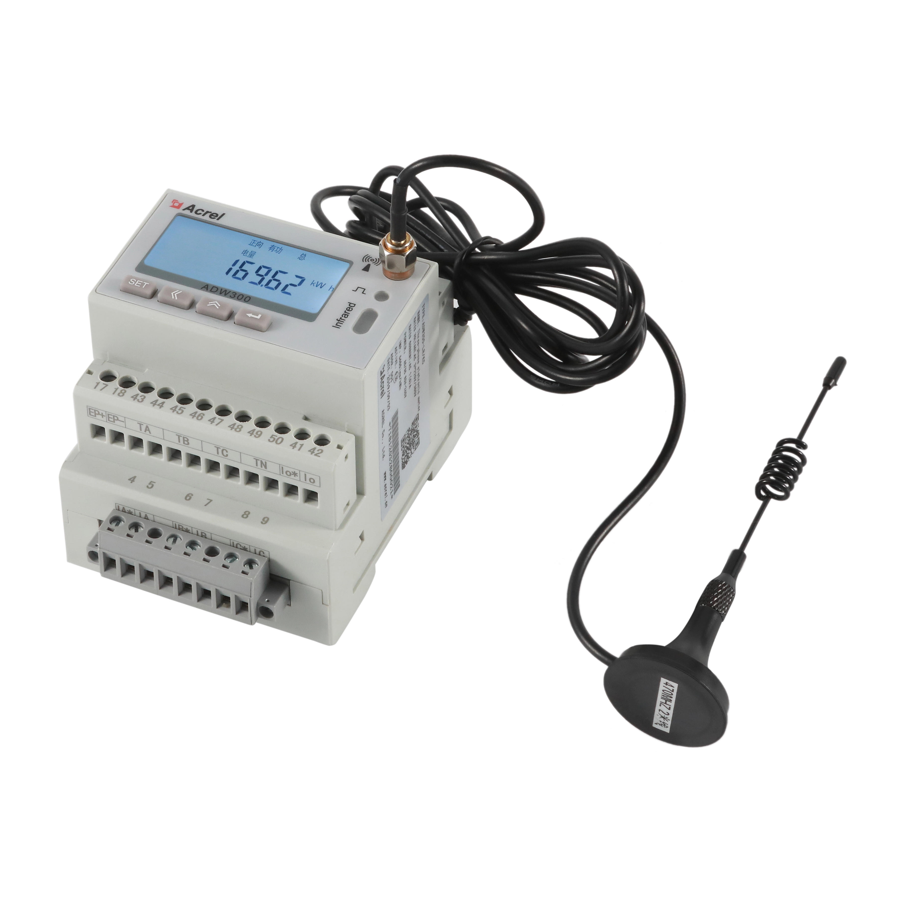 ADW300 Din Rail RS485 And 470MHZ Wireless Power Meter CE Certification