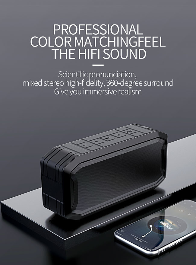 Wide Range Waterproof IPX7 1200mAh Waterproof Bluetooth Speaker