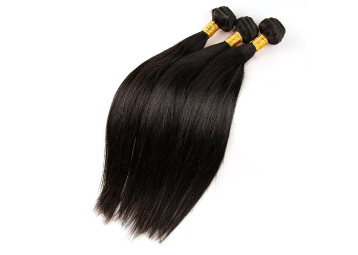 Grade 6A Virgin Hair Extensions SIly Straight For Women / Brazilian Human Hair Weave