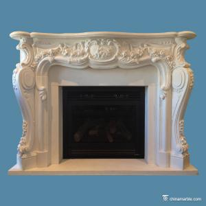 China China marble Natural stone Custom Indoor Decor Marble Fire Surrounds For Gas Fires /  Wood Burners on sale