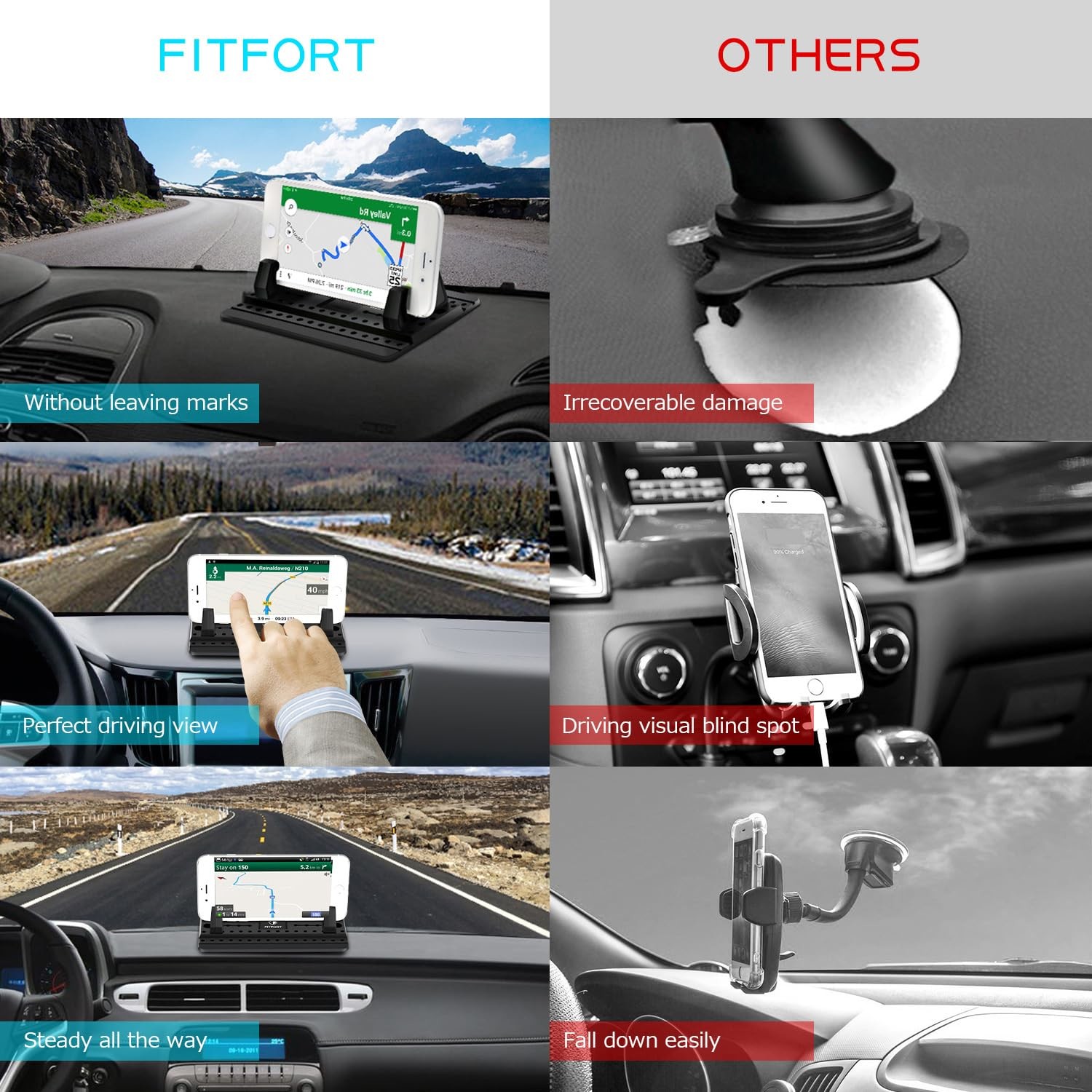 Silicone Car Phone Holder Car Phone Mount Silicone Car Pad Mat For Dashboards Slip Free Desk Phone Stand Holder