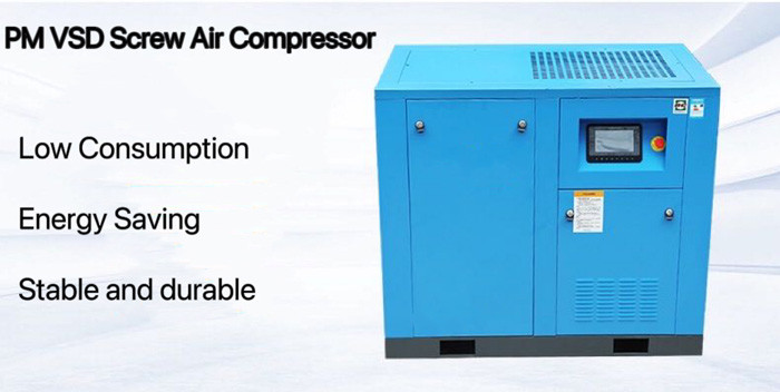 Rotary VSD Screw Air Compressor With Dryer10HP 7.5Kw Small Size For General Industry