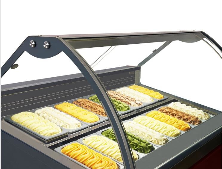 Fan Cooling 50Hz 220V Ice Cream Cabinet Display Multipurpose Gelato Showcase Freezer