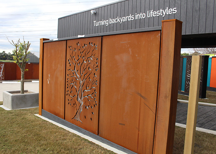 Oak Tree Design Decorative Metal Panels Carved Corten Steel Garden Screen