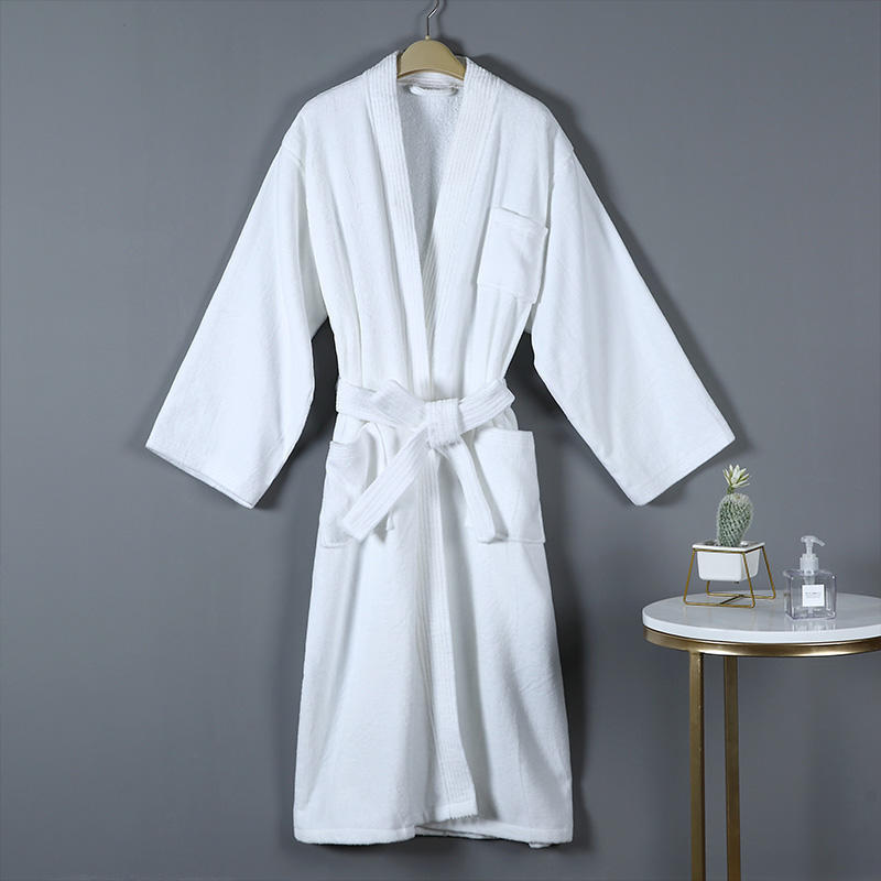 Hotel Cotton Bathrobe Hypoallergenic and Soft Medium Length Nightgown for Adults