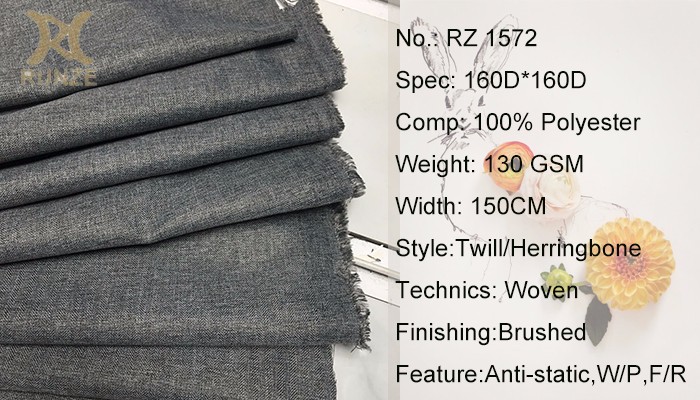 Blanket Wearable Pure 160D Polyester Cationic Herringbone Brushed Fabric Imitation Cashmere Fabric