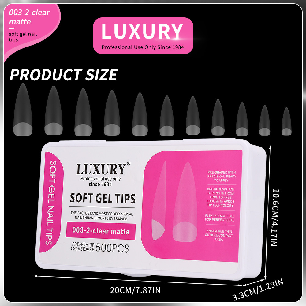 500pcs/Box Professional Natural Matte Sharp Shape Fake Nails For DIY Manicure