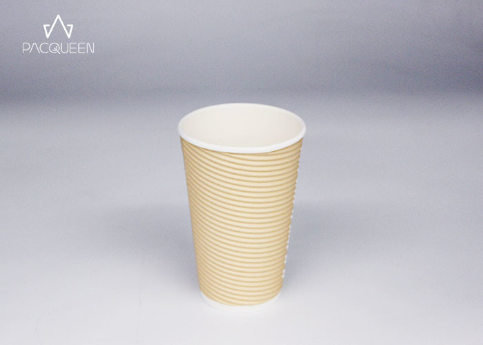 Ripple Triple Wall Paper Coffee Cups , Biodegradable Disposable Cups