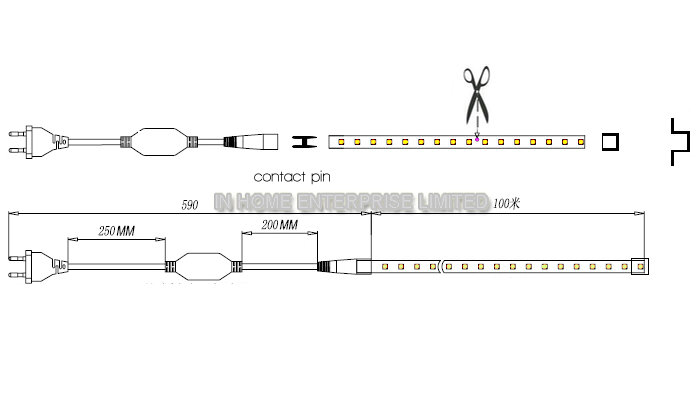 5050 SMD Joinable 1m Yellow Led Strip Light with 30 PCS SMD5050 LED