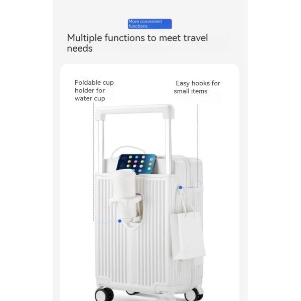 Expandable Wide Handle Suitcase for Unisex Stress-free Business Travel Spinner Wheels TSA Lock