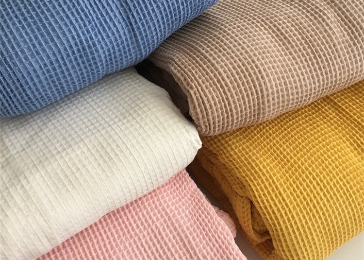 100%cotton knitted fabric popular in autumn/winter CVC waffle fabric for hotel pajamas, nightgowns and slippers
