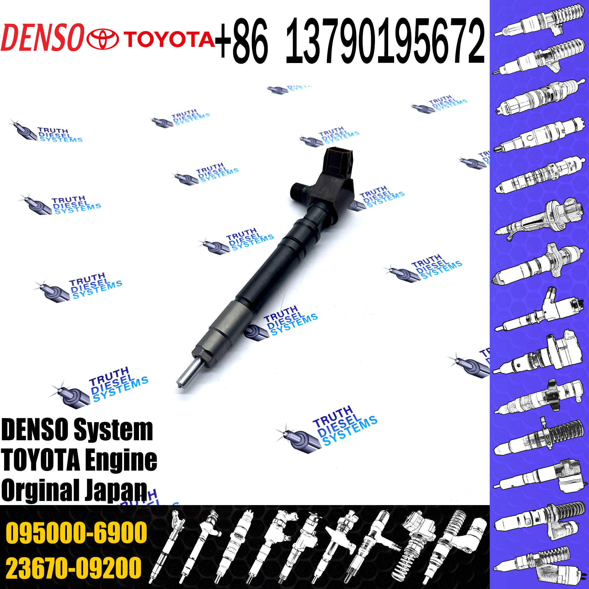 Nozzle Injector 0950006900 Diesel Common Rail Injector Nozzle 095000 6900 095000-6900 For Toyota Avensis 2.2 D 2AD-FTV