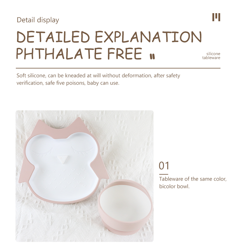 Custom BPA Free Baby Food Bowl Set , Food Grade Suction Baby Silicone Bowl
