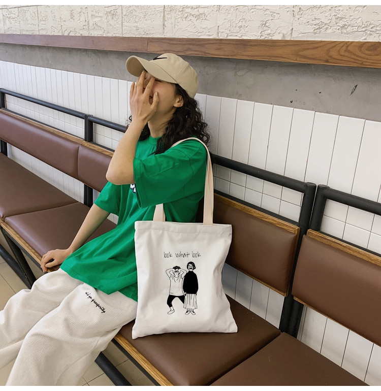 Organic Cotton Tote Single Shoulder Canvas Bag Eco Friendly