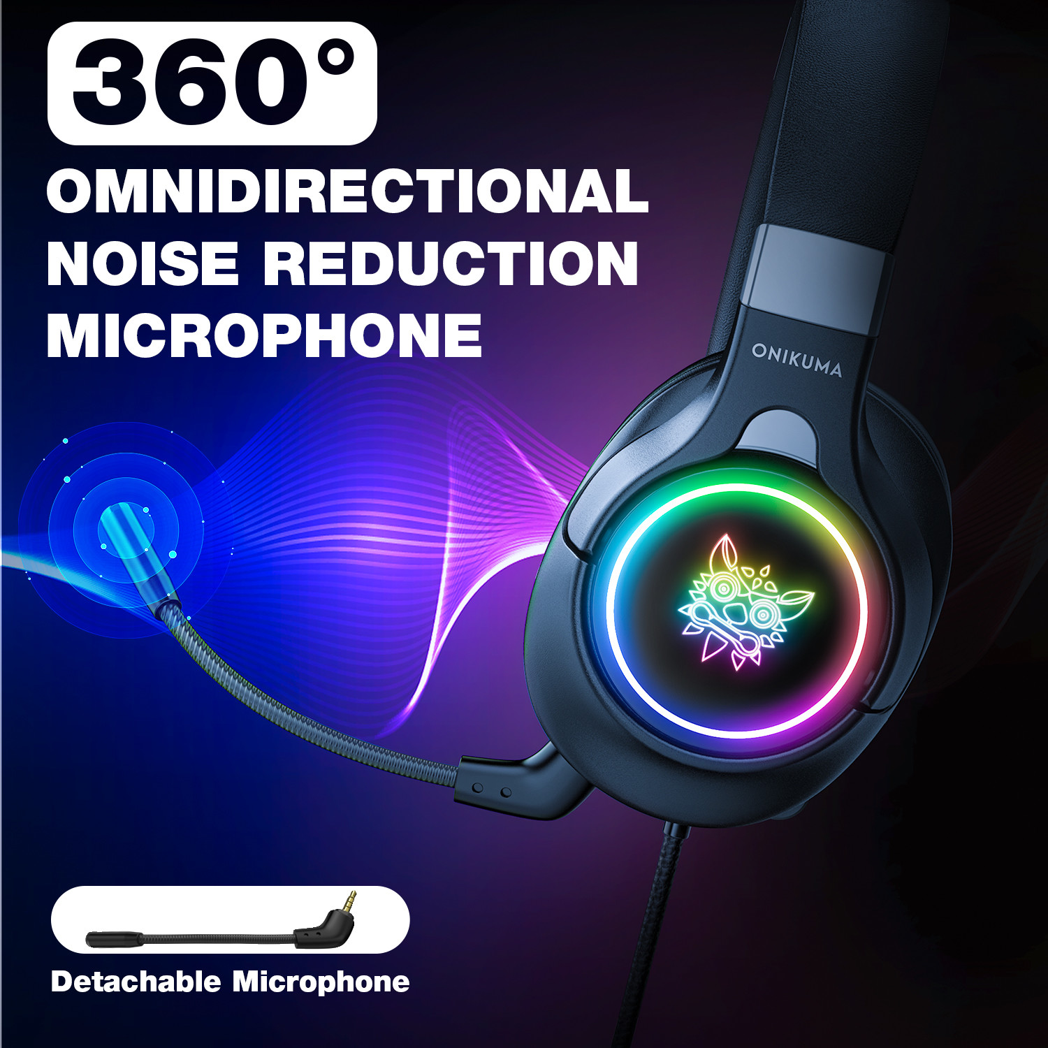 Ergonomic Inline Controller PC Gaming Headset Onkuma K15 Pro DC5V