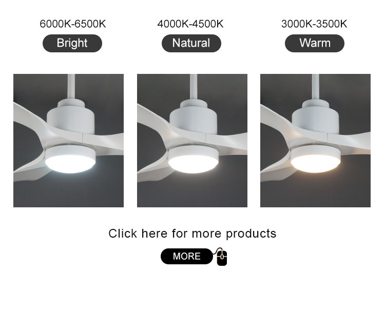 52 Inch Consumption ABS 3 Blade DC Motor Fancy Ceiling Fan Light for Home Hotel and Office