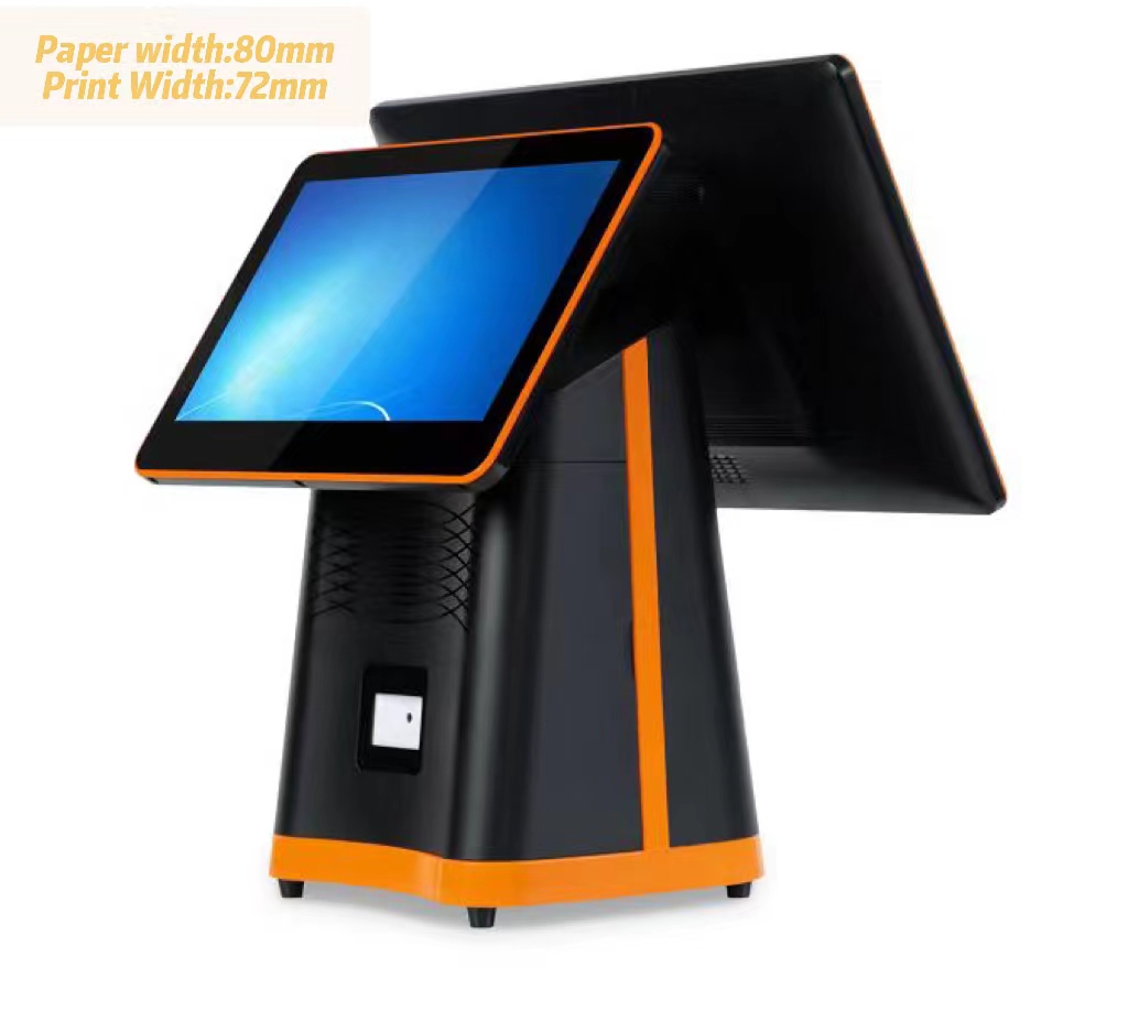15.6'' POS Systems with Built-in 80mm Printer LED8/VFD220 Display and Cash Payment Kiosks