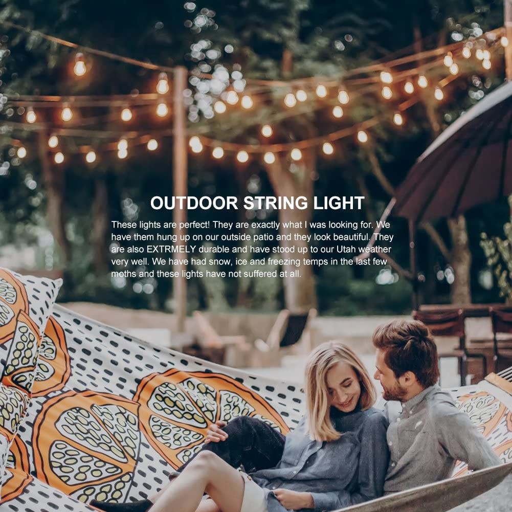 48ft 15 Sockets Outdoor Commercial Grade LED String Lights
