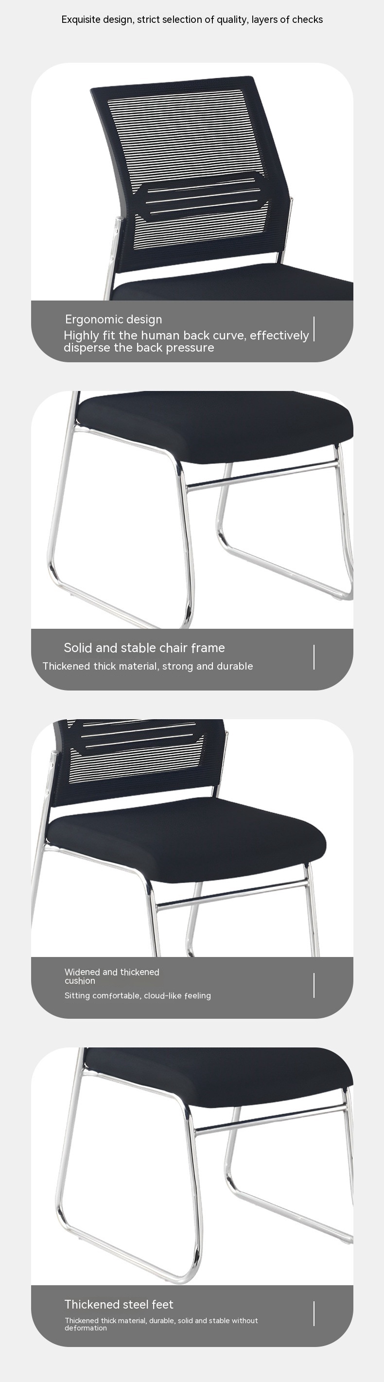 Office Meeting Metal Legs Visitor Mesh Stackable Chair with Durability and Functionality