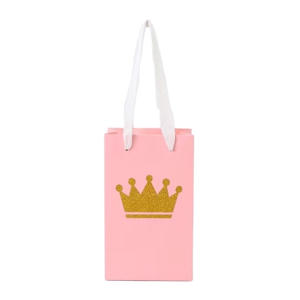 CMYK 4 Color Custom Printed Paper Bags Boutique Pink Jewellery Paper Bags