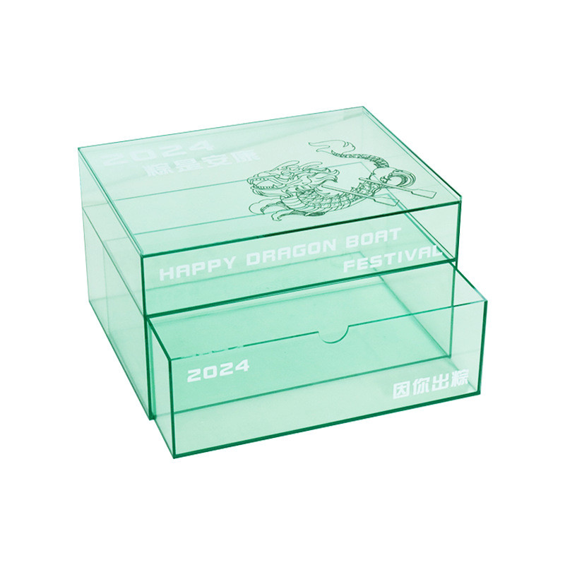 Rainbow Color Acrylic Box With Drawers Plexiglass Jewelry Box For Home Collection