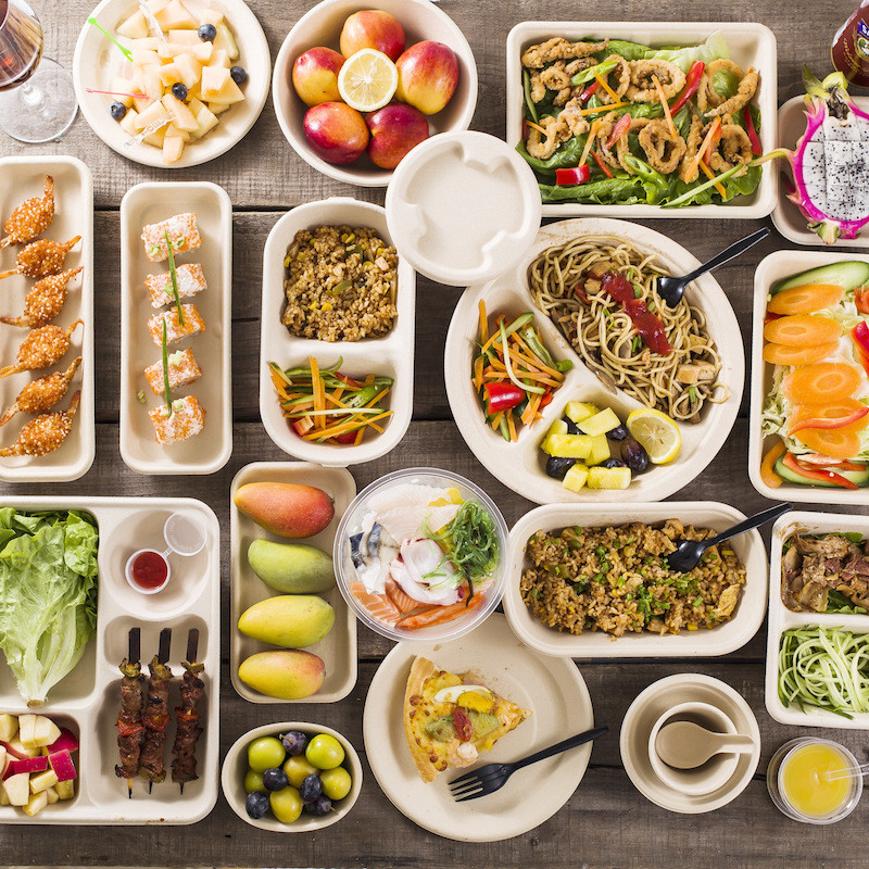 100% Compostable Food Container Sugarcane Lunch Box Bamboo Storage Boxes & Bins Eco-Friendly Multifunction