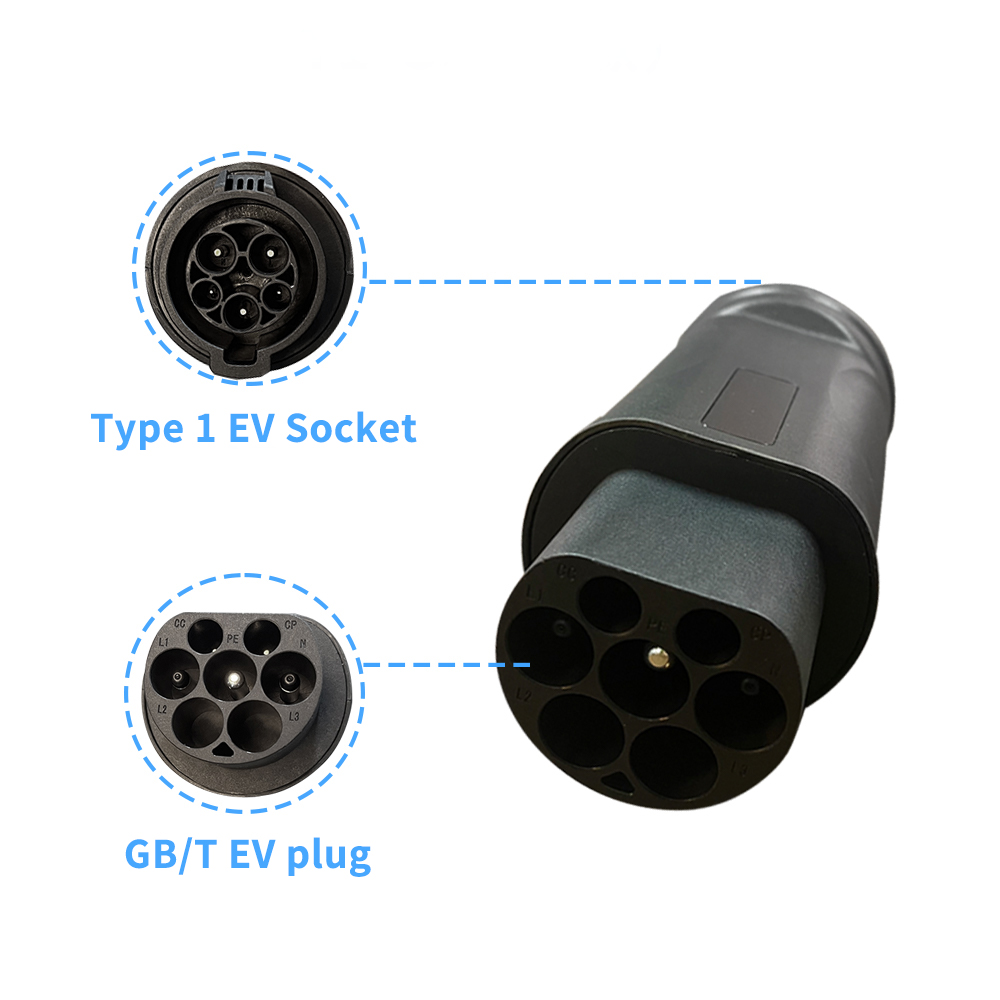 Type 1 To GBT Adapter for Chinese Car charging on j1772 Type 1 EV station gB/T car Electric Vehicle Charger Converter