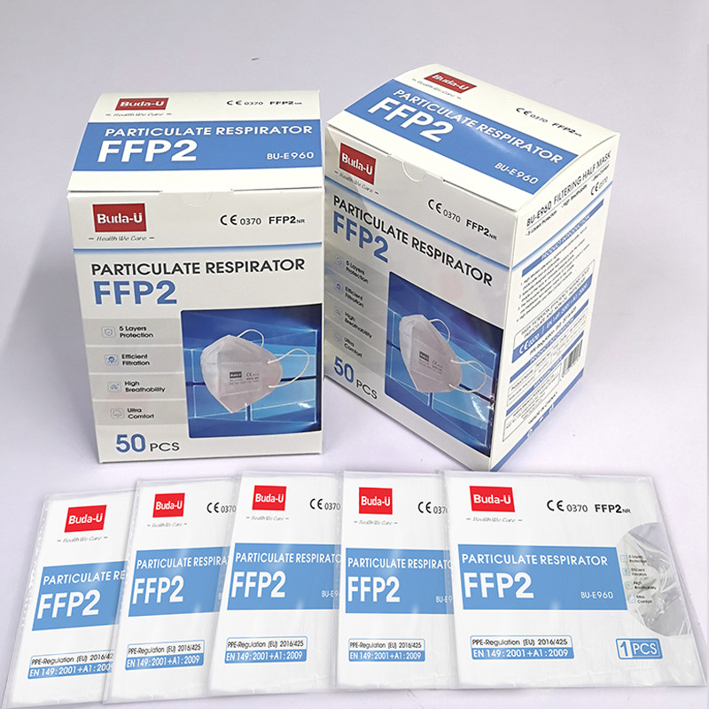 White Earloop Type FFP2 Face Mask CE 0370 EN149 Protective Mask