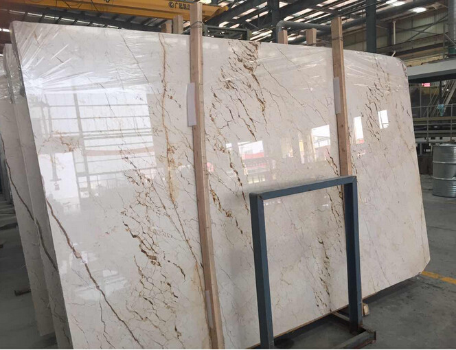 High Hardness Sofitel Gold Marble Floor Tile For Wall / Decoration