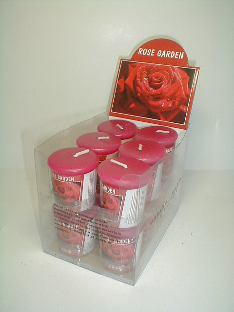 12pk 100% paraffin wax mushroom scented candle with printed card and PDQ box