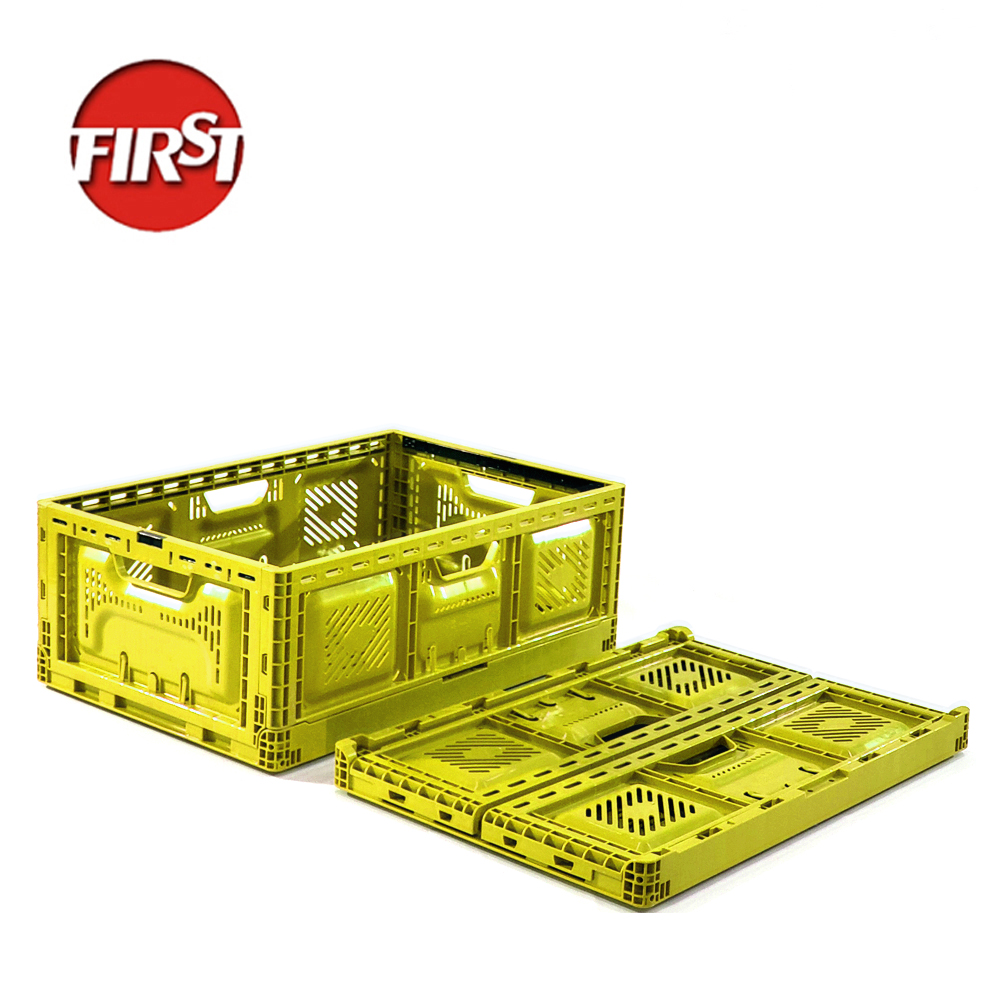 Heavy Duty Plastic Mesh Box Moving Vegetable Basket Farm 600x400x52mm Folding
