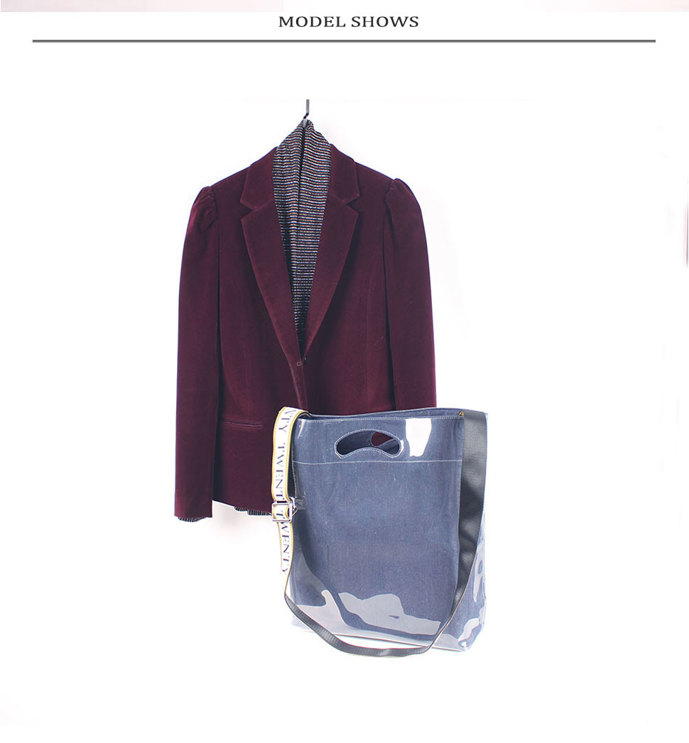 Crossbody Shopper Denim TPU Bag Two Layers
