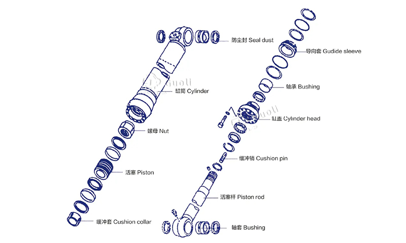707-01-0J870 707-01-0J900 Bucket Cylinder For Komatsu PC220-8 PC220LC-8 Excavator Hydraulic Part