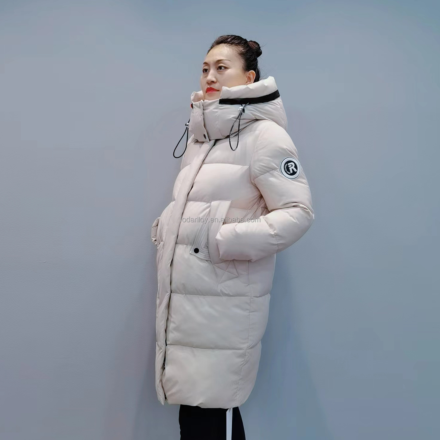 FODARLLOY F23533 Ladies Warm Hooded Cotton-padded Clothes Women Slim Long Winter Jackets Women Coats