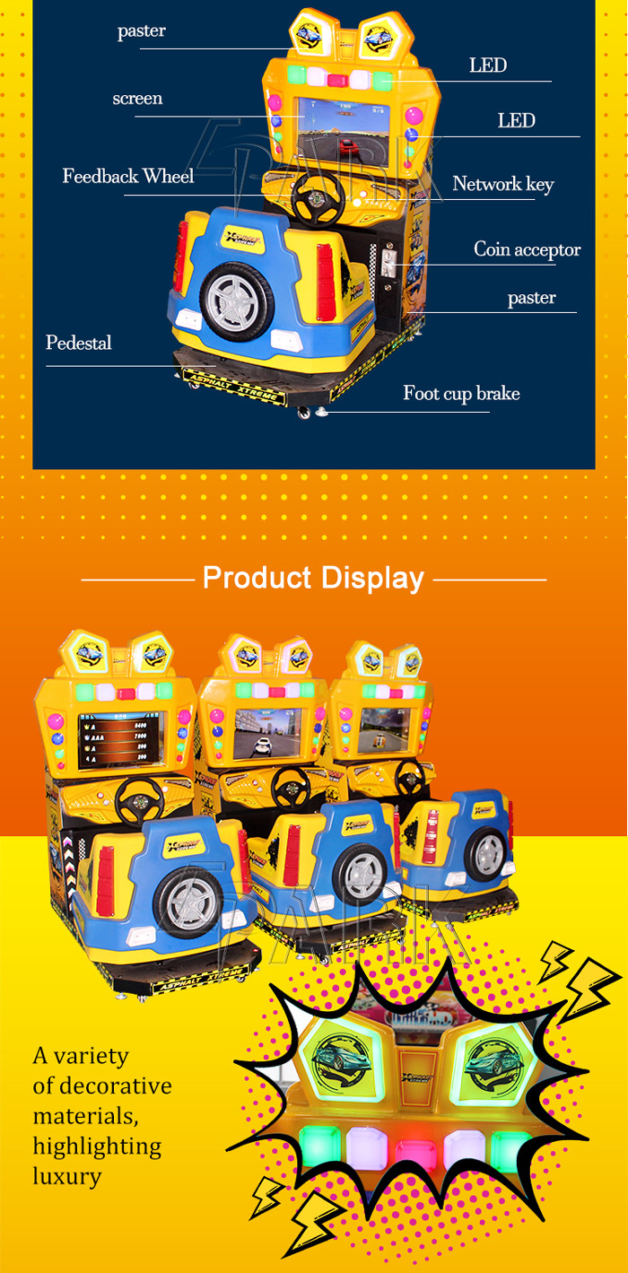 Amusement game center Kids 3d race car driving simulator arcade machine for wholesale price