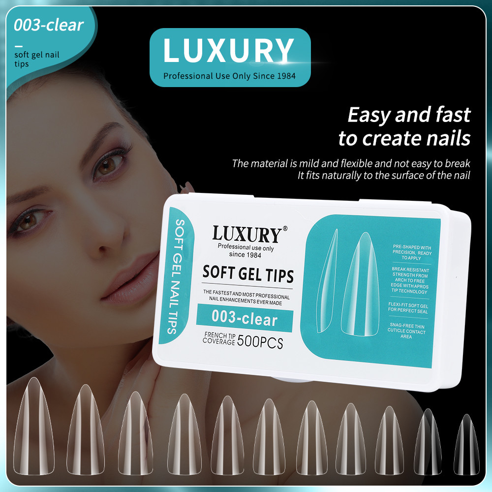 500pcs/Box Professional Natural Matte Sharp Shape Fake Nails For DIY Manicure