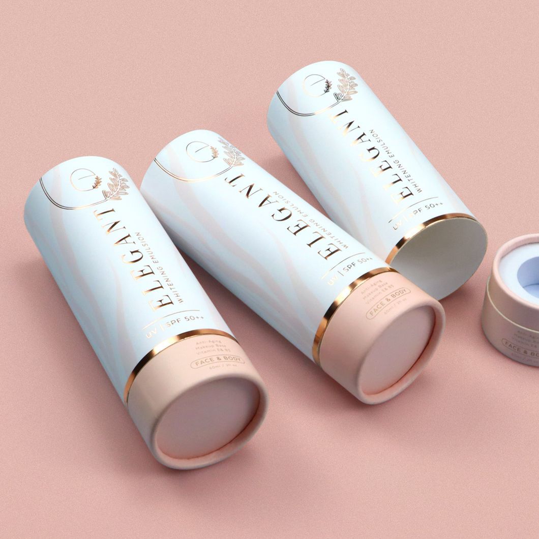Cute Fancy Art Paper Round Tube Cylindrical Corrugated Paper Tea Coffee Nutrition Facial Creams Paper Jar Tube