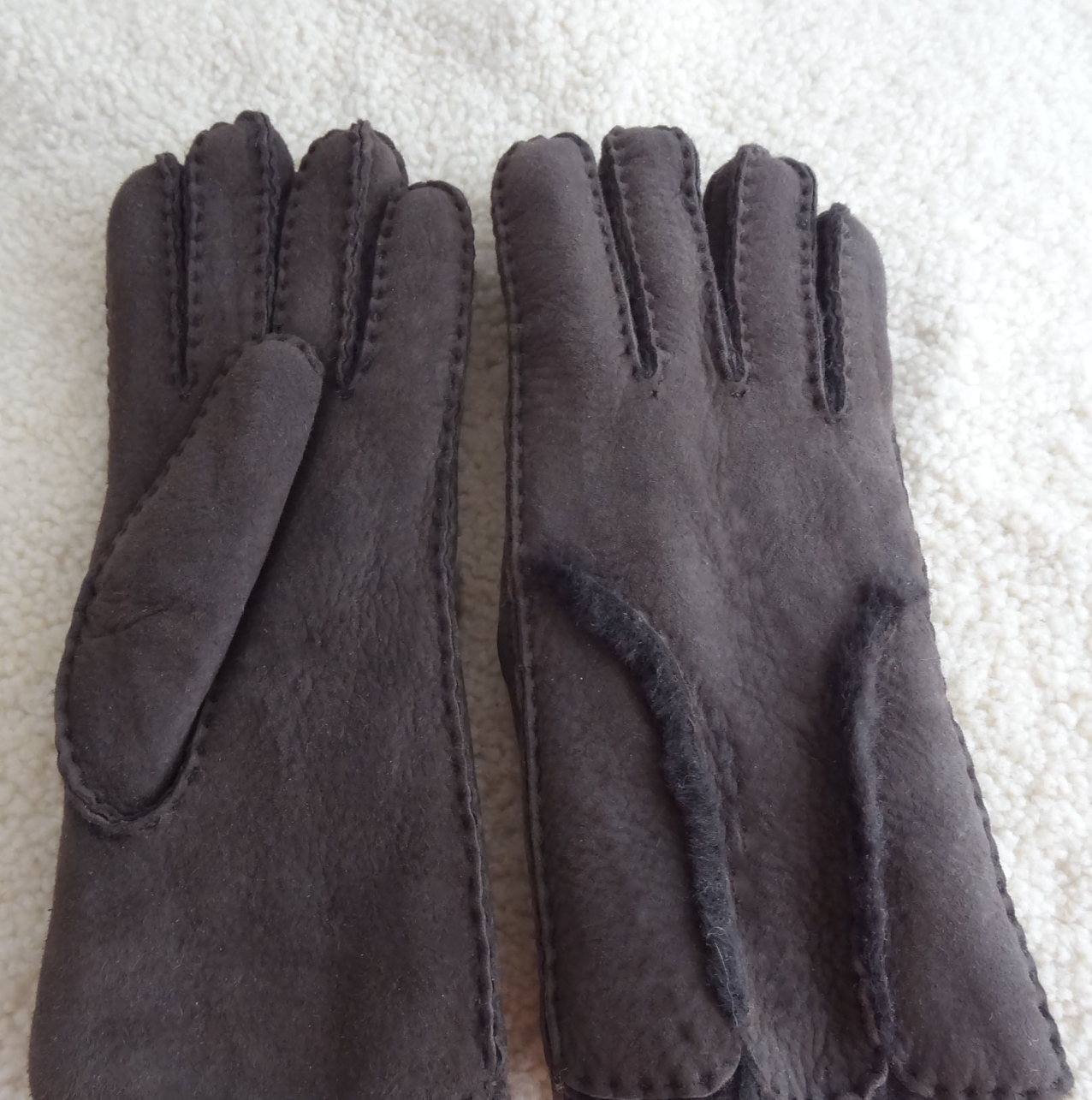Genuine leather gloves fur gloves winter double face shearing gloves